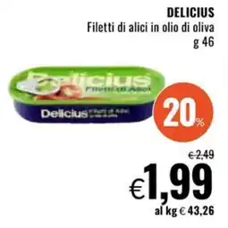 Famila DELICIUS Filetti di alici in olio di oliva offerta