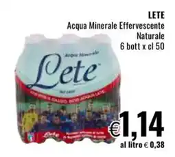 Famila LETE Acqua Minerale Effervescente Naturale offerta