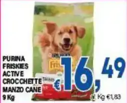 DEM Purina friskies active crocchette manzo cane offerta