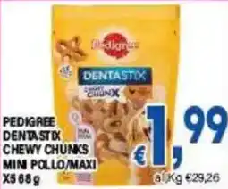 DEM Pedigree denta stox chewy chunks mini pollo/maxi x5 offerta