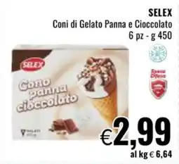 Famila SELEX Coni di Gelato Panna e Cioccolato offerta