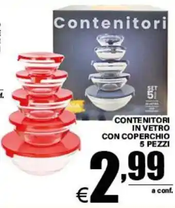 DEM Contenitori in vetro con coperchio offerta