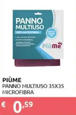 PiùMe Piùme panno multiuso 35x35 microfibra offerta