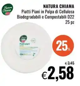 Famila NATURA CHIAMA Piatti Piani in Polpa di Cellulosa Biodegradabili e Compostabili D22 offerta
