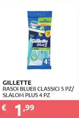 PiùMe Gillette rasoi blueii classici/ slalom plus offerta