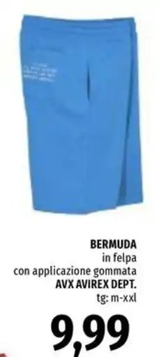 Famila BERMUDA in felpa con applicazione gommata AVX AVIREX DEPT. offerta