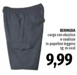 Famila BERMUDA cargo con elastico e coulisse in popeline leggero offerta