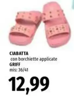 Famila CIABATTA con borchiette applicate GRIFF offerta