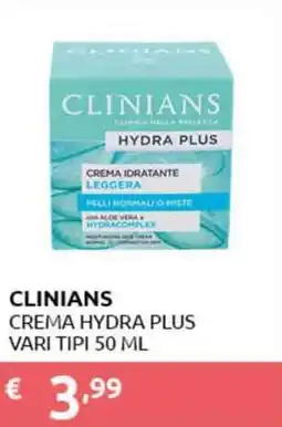 PiùMe Clinians crema hydra plus offerta
