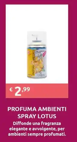 PiùMe Secrets profuma ambienti spray lotus offerta