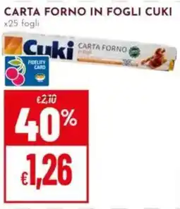 Pan Carta forno in fogli CUKI offerta