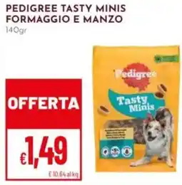 Pan Pedigree tasty minis formaggio e manzo offerta