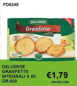 Italy Cash and Carry Delverde granfette integrali x 80 offerta