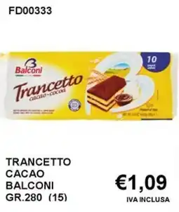 Italy Cash and Carry Trancetto cacao BALCONI offerta