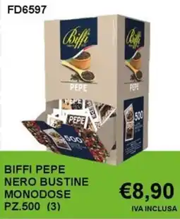 Italy Cash and Carry Biffi pepe nero bustine monodose pz.500 offerta
