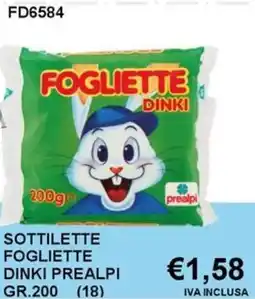 Italy Cash and Carry Sottilette fogliette dinki PREALPI offerta