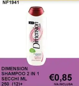 Italy Cash and Carry Dimension shampoo 2 in 1 secchi offerta