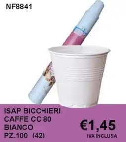 Italy Cash and Carry Isap bicchieri caffe cc 80 bianco PZ. 100 offerta