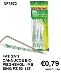 Italy Cash and Carry Fatigati cannucce bio pieghevoli imb sing pz.50 (12) offerta