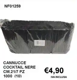 Italy Cash and Carry Cannucce cocktail nere cm.21/7 pz 1000 (10) offerta