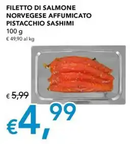 Migross Superstore Filetto di salmone norvegese affumicato pistacchio sashimi offerta