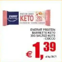 Pewex Enervit protein barrette keto salted nuts cocco offerta