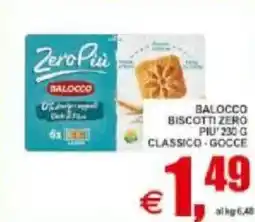 Pewex Balocco biscotti zero piu' classico, gocce offerta