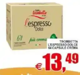 Pewex Trombetta l'espresso dolce 64 capsule crema offerta
