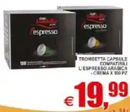 Pewex Trombetta capsule compatibili l'espresso arabica, crema offerta