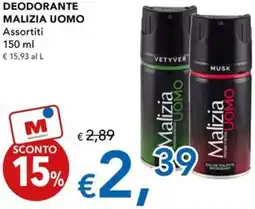 Migross Superstore Deodorante MALIZIA UOMO offerta