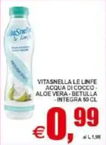 Pewex Vitasnella le linfe acqua di cocco, aloe vera, betulla, integra offerta