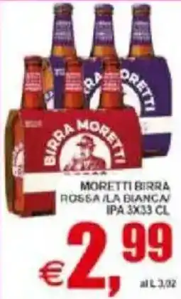 Pewex Moretti birra rossa/ la bianca ipa offerta