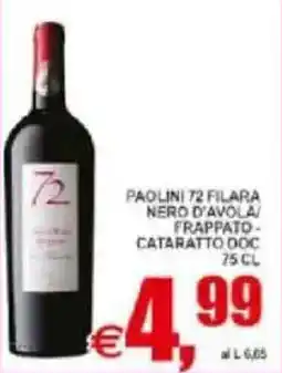 Pewex Paolini 72 filara nero d'avola/ frappato cataratto doc offerta