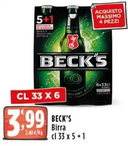 Rossotono Carrefour BECK'S Birra offerta