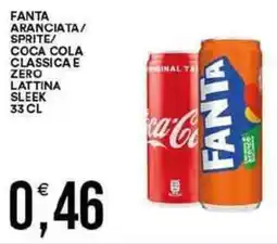 Vantaggio Cash&Carry Fanta aranciata/ sprite/ coca cola classica e zero lattina sleek offerta