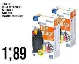Vantaggio Cash&Carry Tulip guanti neri nitrile mono varie misure offerta