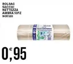 Vantaggio Cash&Carry Rolsac sacchi nettezza ambra 10pz 90x120 offerta