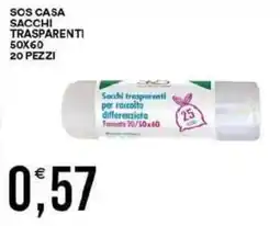 Vantaggio Cash&Carry Sos casa sacchi trasparenti 50x60 20 pezzi offerta