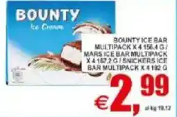 Pewex Bounty ice bar multipack x 4 offerta