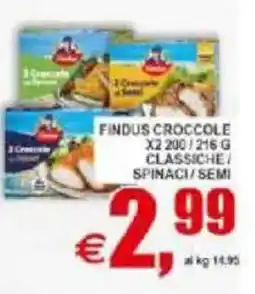 Pewex Findus croccole x2, classiche spinaci/semi offerta