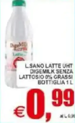 Pewex Lsano latte uht digemilk senza lattosio 0% grassi bottiglia offerta