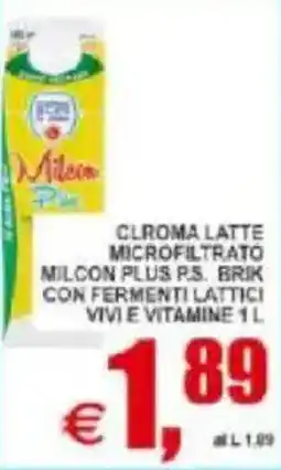 Pewex Clroma latte microfiltrato milcon plus p.s. brik con fermenti lattici vivie vitamine offerta