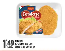 Rossotono Carrefour MARTINI Cotoletta di pollo classica offerta