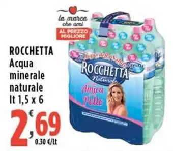 Rossotono Carrefour ROCCHETTA Acqua minerale naturale offerta