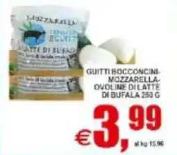 Pewex Guitti bocconcini mozzarella ovoline dilatte di bufala offerta