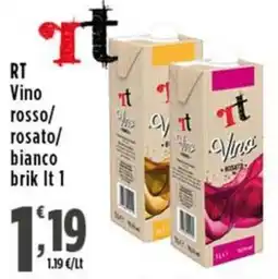 Rossotono Carrefour RT Vino rosso/ rosato/ bianco brik offerta
