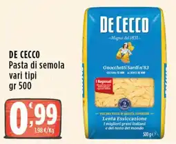 Rossotono Carrefour DE CECCO Pasta di semola offerta