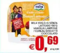 Pewex Mila yog.g+g senza lattosio, vaniglia lampone/ cereali biscotti cioccolato offerta