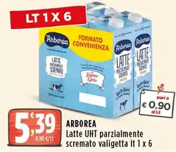 Rossotono Carrefour ARBOREA Latte UHT parzialmente scremato valigetta offerta