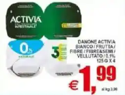 Pewex Danone activia bianco/frutta/ fibre/fibre&semi vellutato/0.1% offerta